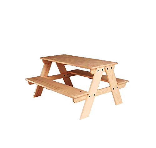 Banco de picnic para niños – para interiores y exteriores – Banco para niños – Banco de jardín – Juego de asientos – Juguetes de madera de los Montes Metálicos