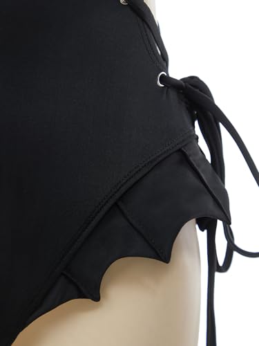 MEOWCOS Gothic Swimsuit for Women Vintage Bat Design Goth Swimsuit Bathing Suit Retro Dark Swimwear4