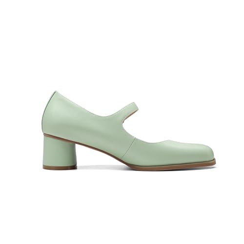Image of Women Chunky Block High Heels Mary Janes Shoes Split Toe Tabi Shoes Ankle Strap Dress Pumps Shoes