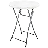 Rhinolite 32' Round Plastic Folding High Top Cocktail Table, 43.5' Bar Height, Folding Steel Frame -...
