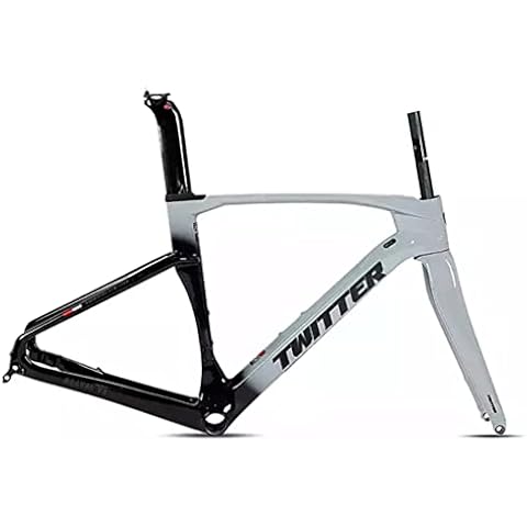 YOJOLO Road Bike Frame Fork Disc Brake 700C Carbon Road Off-road Racing Frame EPS BB86 Bicycle Frame 45/48/51/54cm Thru Axle 12x100/12x142mm (Color : G A, Size : 45CM) Cover