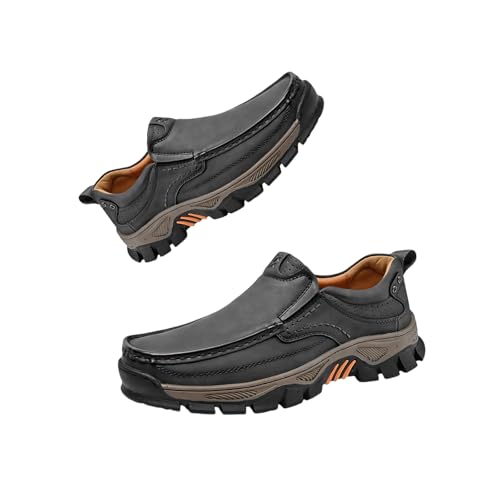 Men's Casual Slip-On Loafers – Comfortable PU Leather Walking Shoes with Arch Support for Work & Daily Wear