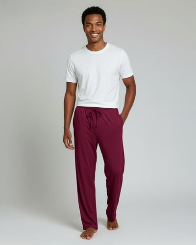Image of Real Essentials 3 Pack: Men's Pajama Pants Soft PJ Lounge Bottoms Loungewear Pijamas Elastic Waist Pockets (Big and Tall)