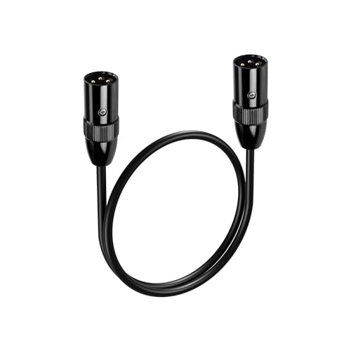 PNGKNYOCN XLR Microphone Cable,0.5M 3 Pin Male to Male Balanced Microphone Audio Cable for Speakers,Mixer,Amplifier and More (0.5M)
