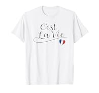 A charming display of French culture with the phrase "C'est La Vie" in elegant script, accompanied by a heart featuring the French flag colors. Perfect for celebrating France heritage, expressing love for France, or sharing a positive life philosophy...