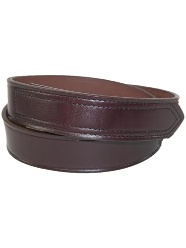 Boston Leather Mens Leather 1 3/8 inch hook and loop fasteners, No Scratch Work Belt | Brown 38