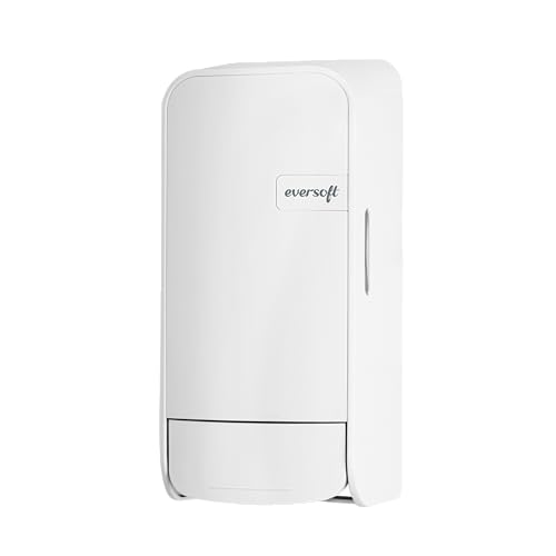 Image of Eversoft Wall-Mounted Manual Bag-in-Box Lotion Soap Dispenser, 800mL Lotion Hand Soap Sold Separately, White 1550-EZ