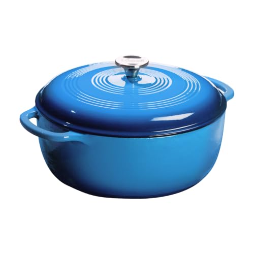 Lodge Essential Enamel Cast Iron Dutch Oven with Lid 7.5 Quart - Oven-Safe Enamel Cookware up to...
