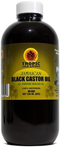 Tropic Isle Living Jamaican Black Castor Oil - Plastic PET Bottle 8oz | for Hair Growth Oil, Skin Conditioning, Eyebrows & Eyelashes, Scalp and Nail Care