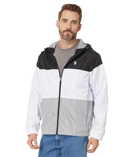 U.S. POLO ASSN. Men's USPA Color-Block Hooded Windbreaker