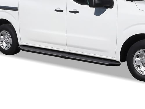 Estribos planos acero inoxidable negro para Nissan Van miniatura 1