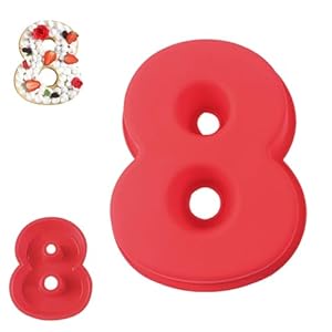 QEEYON Kuchenform Zahl 8 Silikon Backform