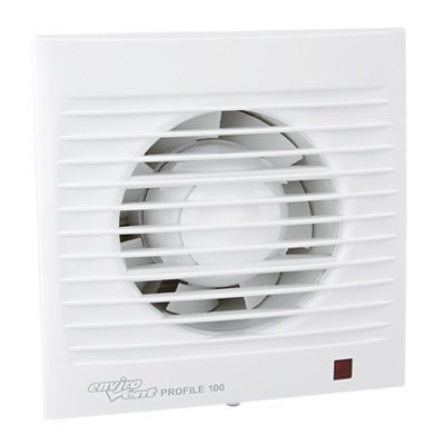 EnviroVent Profile100T 4"" 100MM Toilet Extractor Fan with Timer