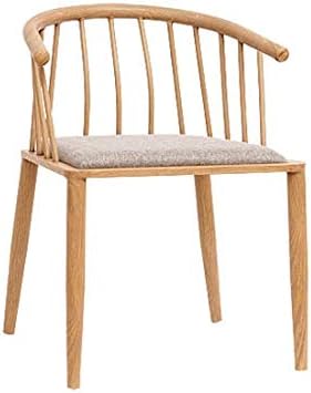 na Silla Windsor de hierro forjado con respaldo de madera sintética, silla circular de comedor, silla simple de comedor para el hogar (color D D)