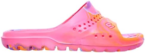 Skechers Kids Girls Foamies Hogan-Color Splashed Sneaker Slide Sandal, Hot Pink/Multi, 11 Big Kid | Image 3