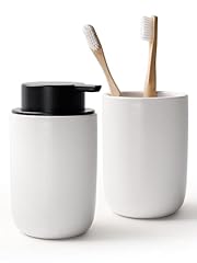 White-foam Pump & Toothbrush Holder