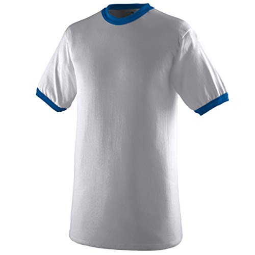 Augusta Sportswear Youth Ringer T-Shirt, Large, Athletic HTHR/Royal