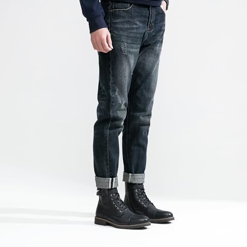 Image of Vostey Mens Boots Motorcycle Casual Boots for Men Zipper Fashion Chukka Boots Mens