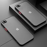 Capa Capinha Preta Translúcida Com Proteção de Câmera Para iPhone 7 Tela de 4.7 Polegadas - (Hard Glass Store)