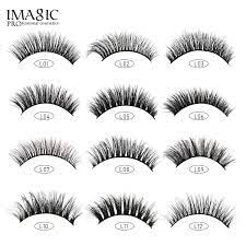 Image of Imagic PROfessional Synthetic Fibers False Eyelashes, Natural & soft 100% Handmade 3D Eyelashes Pack 10 Pairs of 1 box