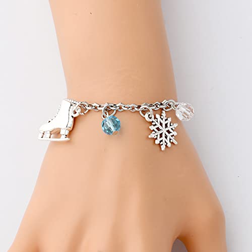 UJIMS Ice Charm Bracelet Anime Lover Gift Figure Skating Gift for Best Friend Skate Lover Gift Ice Skating Gifts Skater Jewelry4