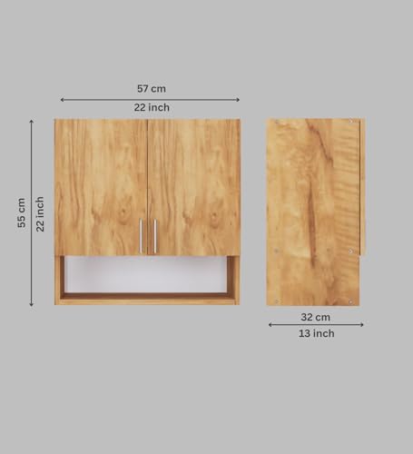Image of SPECIALITY PANELS 2 Door Modular Wall Mounted Kitchen Cabinet with Organizer Shelf Space Saving Storage Unit Engineered Wood Cupboard for Kitchen Living Room Utility Organizer Furniture | DIY Assembly