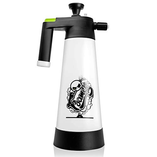 NUKE GUYS FOAMER HD ALKA LINE - 2 Liter Sprühflasche + 3 verschiedene Schaumdüsen + Gebrauchsanleitung mit Garantiekarte