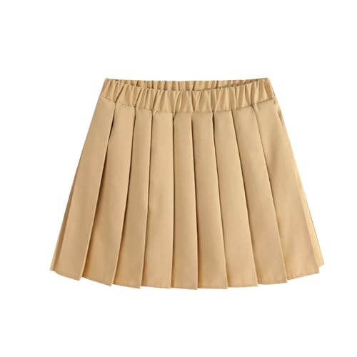 Girls Pleated Skirts Kids Elastic High Waist Skorts Athletic Uniform Casual Mini Skirt with Undershorts 2-17 Years2