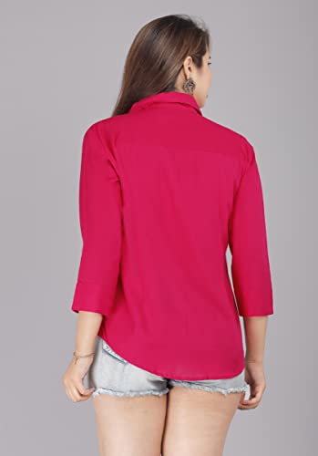 Image of Women Solid Shirt for Office & Casual wear | 3 /4th Sleeves Spread Collar