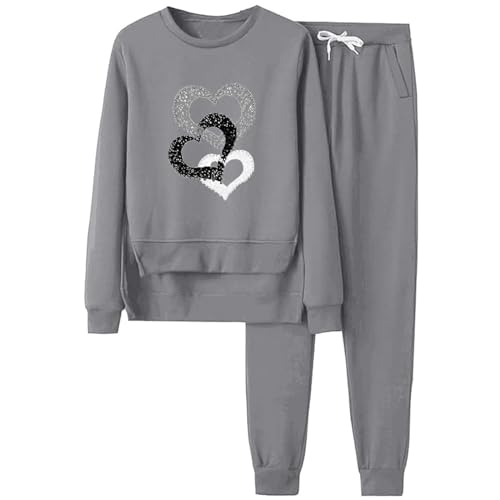 Chándal mujer casual de manga larga y pantalones de invierno con estampado elegante