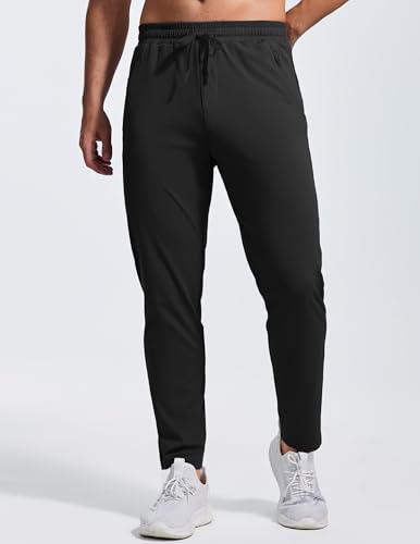 PINSPARK Mens Joggers with Zipper Pockets Lightweight Athletic Track Pants Quick Dry Workout Gym Sweatpants for Men3