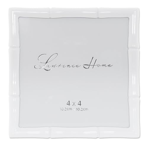 Lawrence Frames Cast Metal Frame - Bamboo Design, White, 4x4
