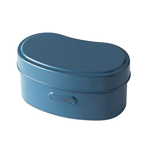 Takenaka T-96436 HANGO LUNCH Lunch Box, Microwave Safe, Blue, Upper Level: 6.8 fl oz (200 ml), Lower Level: 10.1 fl oz (300 ml)