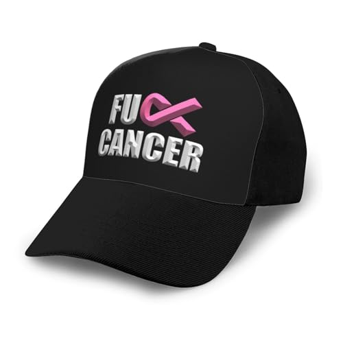Fuck Breast Cancer Pink Ribbon Unisex Classic Adjustable Curved Brim Baseball Cap, Trucker Hat