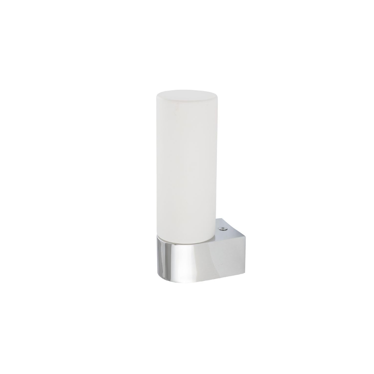 Licht-Erlebnisse Wandlampe Glas Aluminium in Chrom Weiß IP44 Badezimmer Küche H:16,5 cm G9 Modern satiniert blendarm Wandleuchte Flur JUNARD