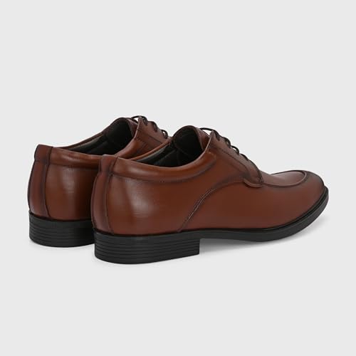 Image of Blue Leather by Centrino Genuine Leather Men's Loafer Shoes | Lightweight Lace-Up Derby Office Wear Oxford Shoe with Cushioned Insole for Meeting,Interview,Wedding, Party,College (4094)