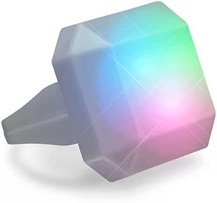 FlashingBlinkyLights Color Changing Emerald-Cut LED Deco Gem Ring (Set of 12)