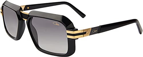 Cazal Men's 8039 Black and Gold Grey Lens Luxury Sunglasses