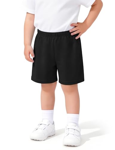 WRYGRTA Toddler Boy Soccer Shorts Boys Athletic Basketball Shorts Mesh Summer Clothes Black 3T