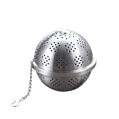 FONDOTIN Filtro Infusor de Té Bola de Malla Inoxidable Reutilizable Colador para Especias y Hierbas Grande con Cadena Larga y Clip para Tazas y Jarros