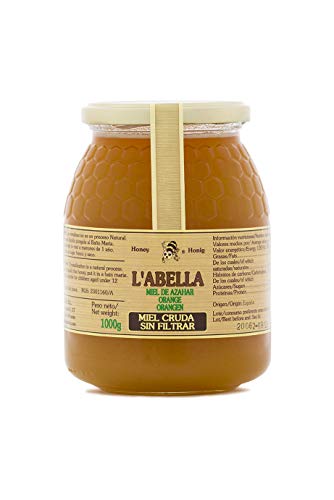 L'Abella Mel - Miel de Azahar cruda, sin filtrar - Flor del naranjo | Miel Pura de Abeja Recolectada Artesanalmente en Valle Jalón, Costa Blanca, España - 1000g