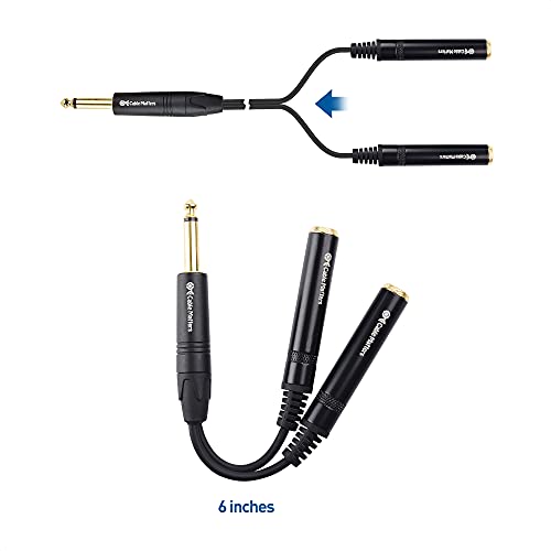 Cable splitter 6.35mm TS macho a 2x TS hembra 2 unidades miniatura 6