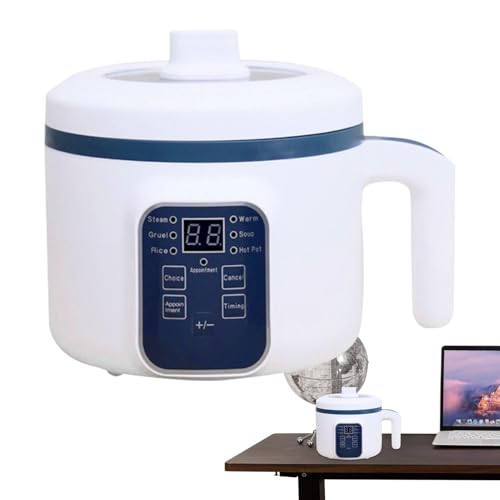 Olla arrocera eléctrica de viaje pequeña - olla arrocera eléctrica para dormitorio, olla arrocera portátil para arroz, sopas, avena | Olla Compacta Con Olla Antiadherente Extraíble, Cook