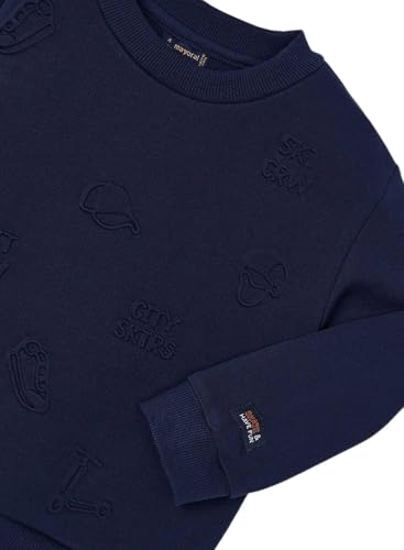 Mayoral Embossed Pullover for Boys Navy4