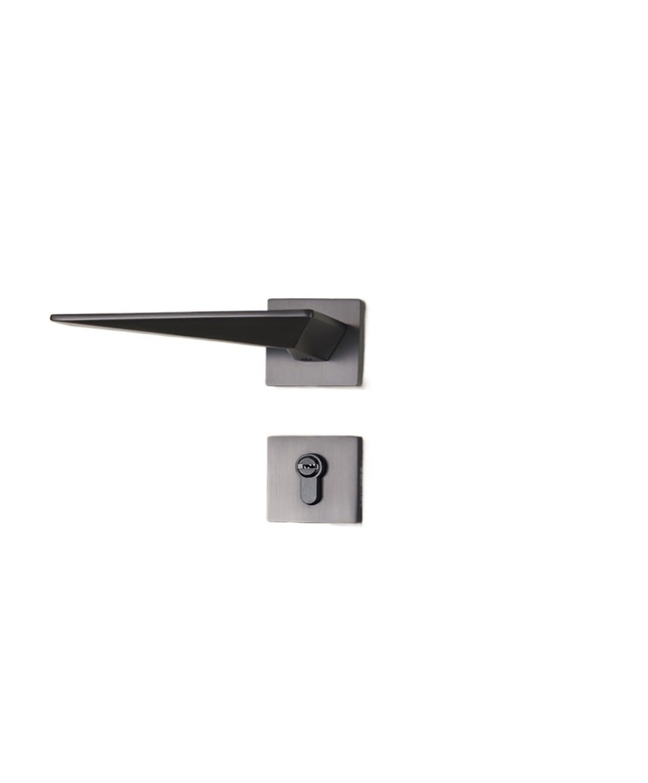 Serrure de poignée intérieure silencieuse D32 S961 en zinc gris brossé pour chambre
