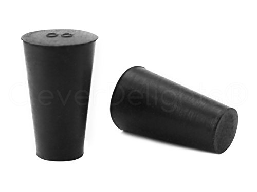 6 Pack - CleverDelights Solid Rubber Stoppers | Size 00 | 15mm x