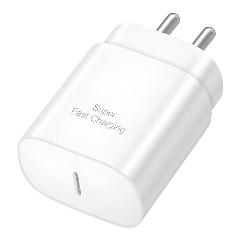Image of Original Samsung 25W Type C Charger for Galaxy S25, S25 Plus, F15, A15, M35, A35, A55, M55, M34, M14, F34, F14, F54, A14, S24, S23, S23 Fe, S24, Z Fold, Flip /6 /5 /4 /3 Superfast Charging Adapter, White