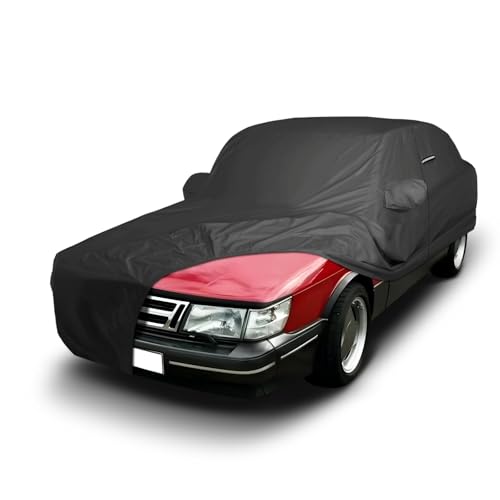 Image of iCarCover Premium Custom Car Cover for 1980-1998 Saab 900 Heavy Duty Waterproof All Weather Rain Snow UV Sun Protector Custom Fit Full Exterior Indoor Outdoor Protection Car Cover (Black)