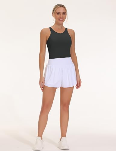 Image of THE GYM PEOPLE Women Sports Bra Sleeveless Padded Running Workout Tank Tops | U-Shaped Beauty Back, High-stretch fabric, Crop design, Sleeveless, Removable pads, Ideal for workout and daily wear