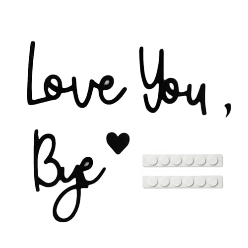 Love You Bye Above Door Sign Wooden Black Wall Art for Hallway and Stairs Quirky Home Decor Wall Decoration for Living Room Door Signs for Home